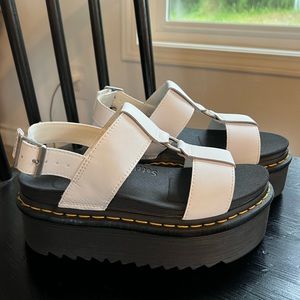 Dr. Martens White Platform Sandals